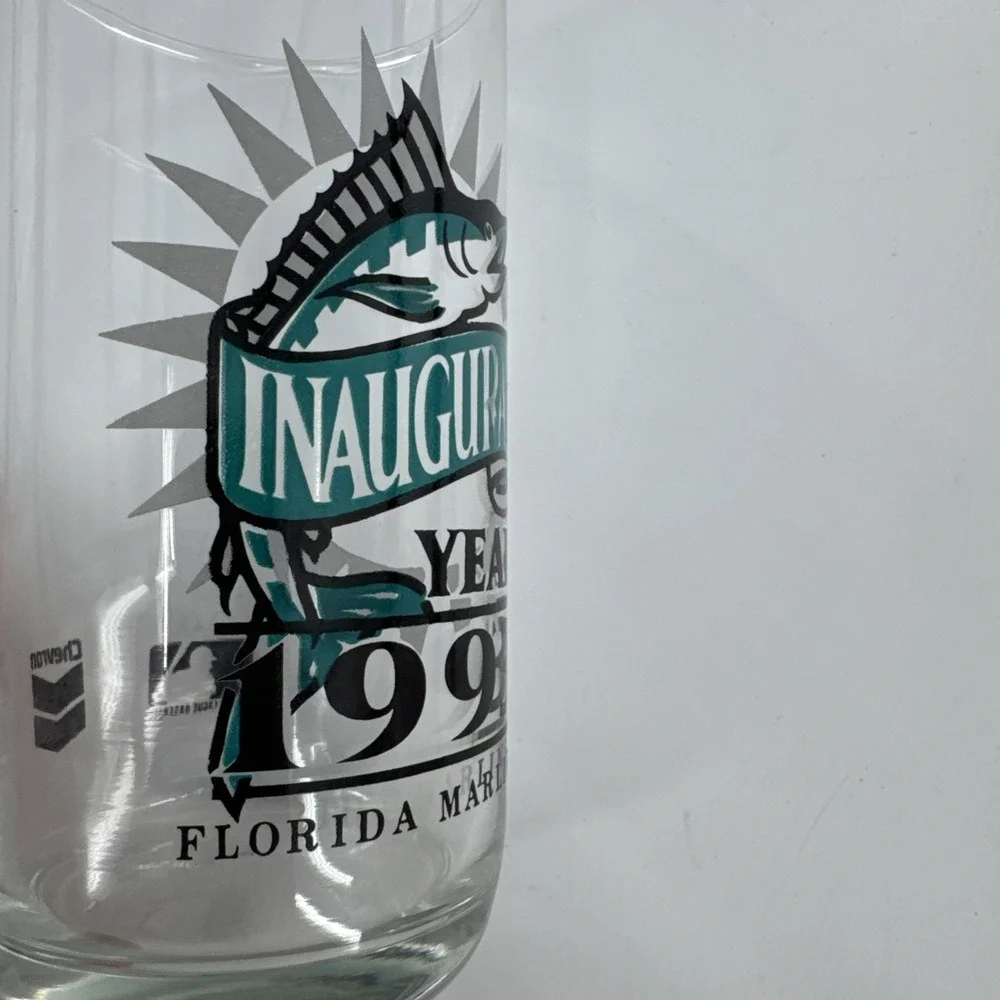Bundle of 8 FLORIDA MARLINS Inaugural Year 1993 MLB Baseball Chevron Glass Cup